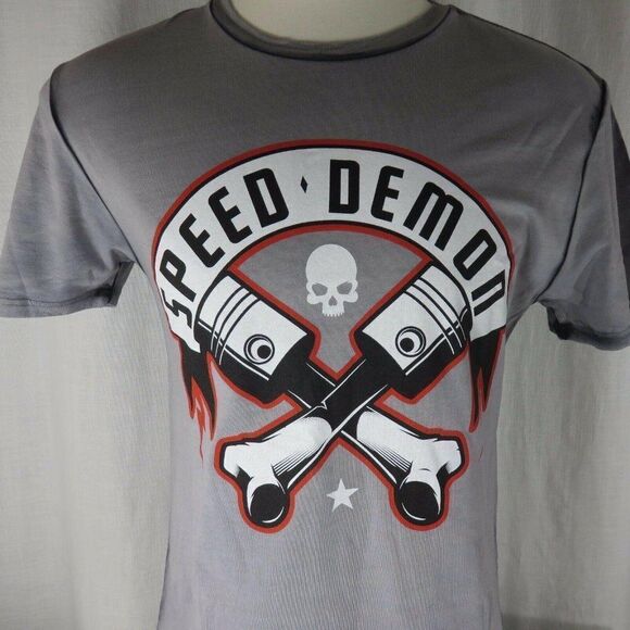 SpeedFreak Speed Freak M Gray Vintage Wash T-shirt Speed Demon - Picture 1 of 7